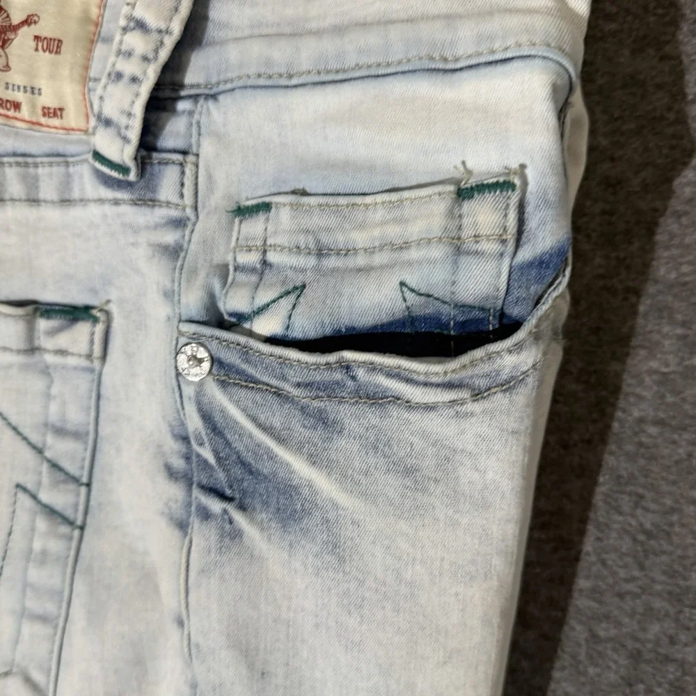 True Religion Ricky Relaxed Straight Jeans faded light wash denim SZ 30/32